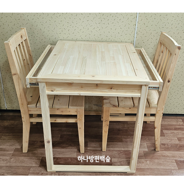 편백탁자800 (2인식탁세트) DOH105