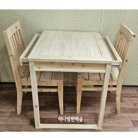 편백탁자800 (2인식탁세트) DOH105
